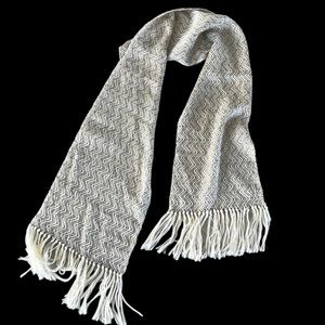 Maridiana Pret a porter Scarf Alpaca Wool Tweed Tan Beige 78x13 Made in Italy